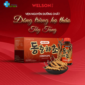 Đông Trùng Hạ Thảo Welson Cordyceps Tăng Đề Kháng Hộp 10 Chai 5 welson cordyceps