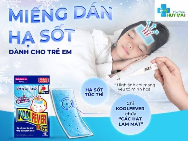 Miếng Dán Hạ Sốt Cho Bé Traphaco Koolfever Hộp 8 gói x 2 miếng 6 100 1