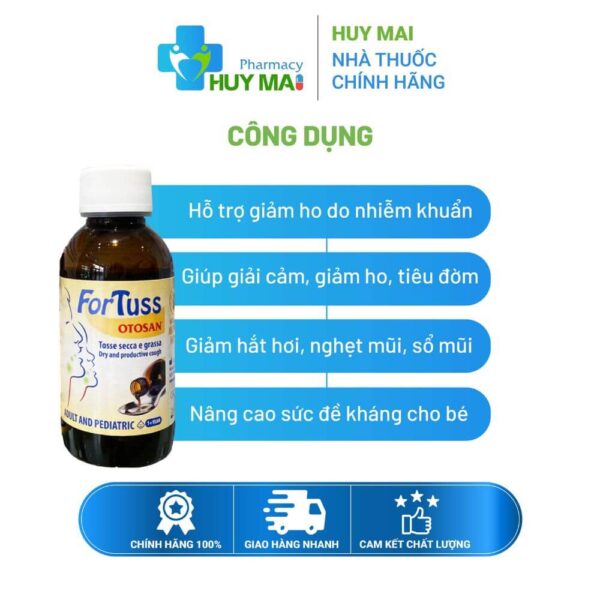 công dụng của Otosan Fortuss cough Syrup