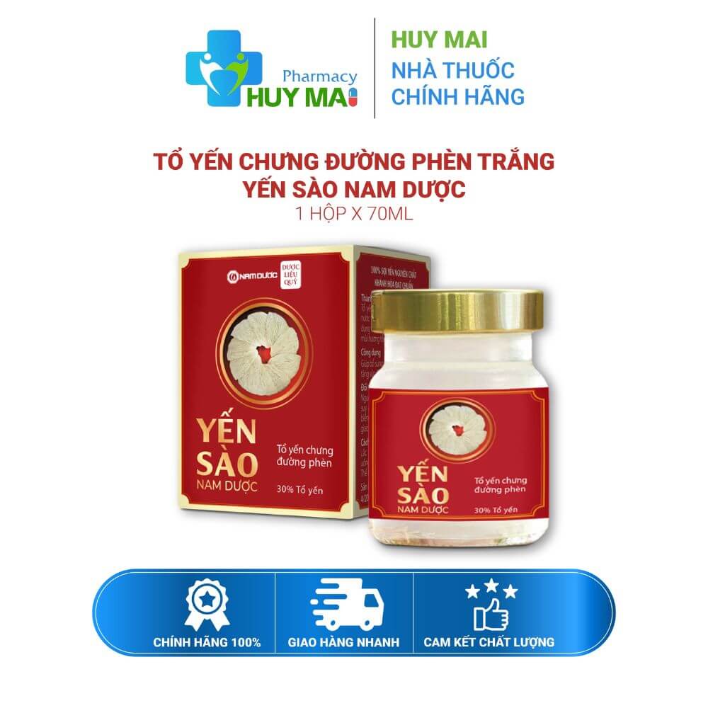 Yến Sào Chưng Đường Phèn Nam Dược Lọ 70ml 1 Yến sào nam dược chưng đường phèn