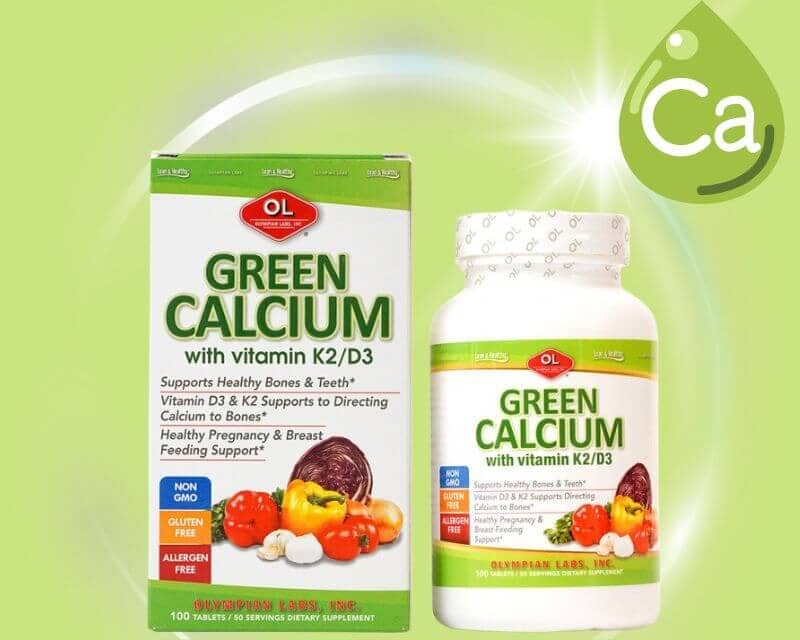 Viên uống tăng chiều cao, bổ sung canxi Olympian Labs Green calcium