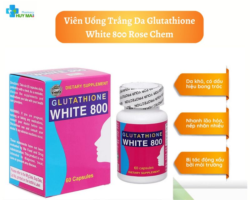 glutathione white 800 giảm sạm nám da