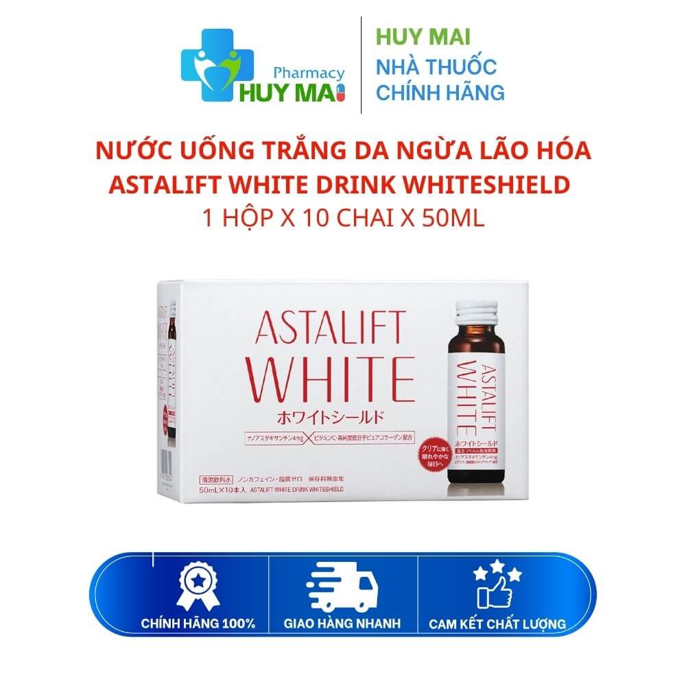 Nước uống trắng da Astalift White Drink Whiteshield Hộp 10 chai x 50ml 1 Collagen Astalift White Drink Whiteshield