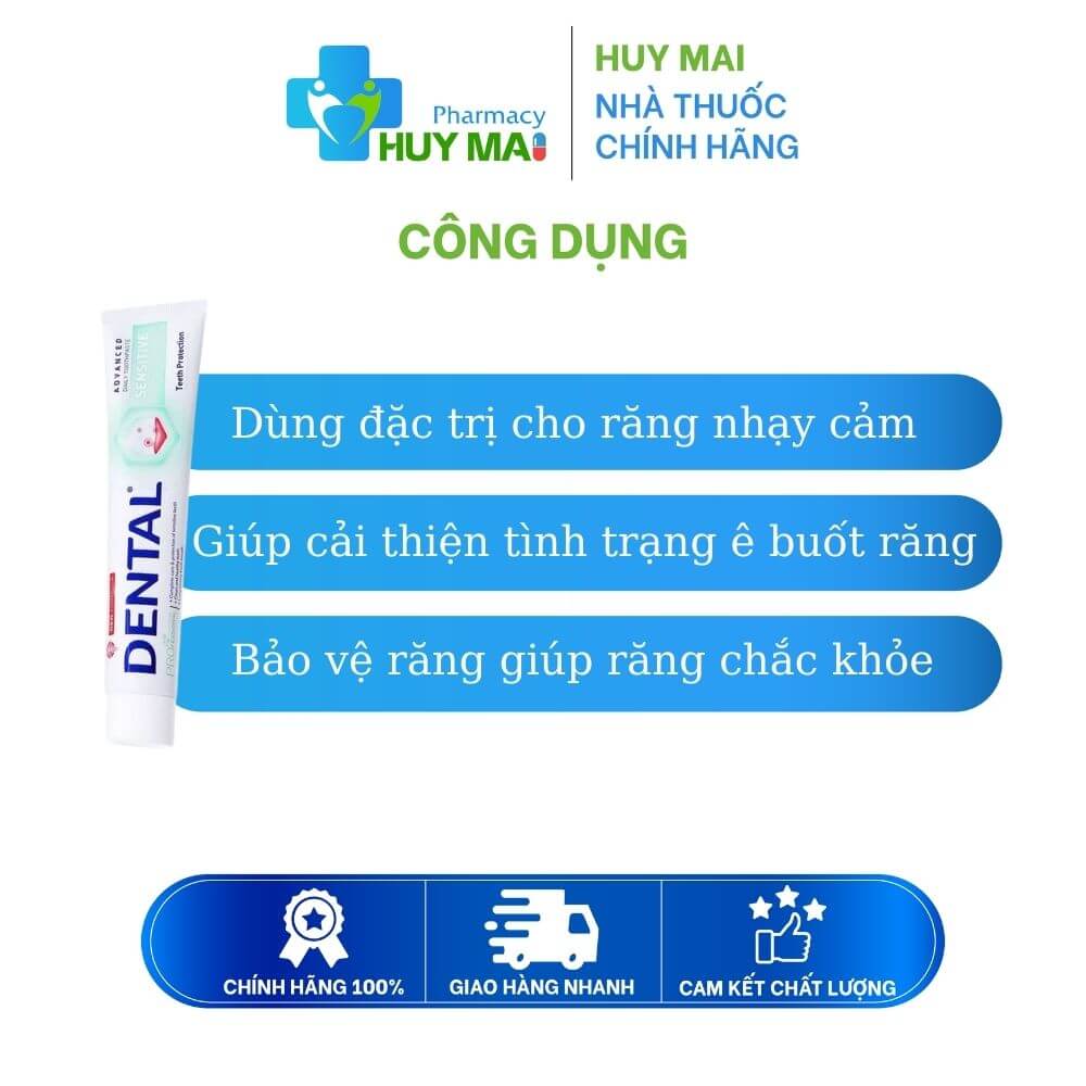 Kem Đánh Răng Dental Pro Sensitive Care Hỗ Trợ Đặc Trị Cho Răng Nhạy Cảm Tuýp 75ml 2 công dụng Kem đánh răng dental bảo vệ răng