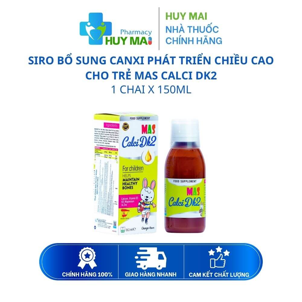 Siro MAS CALCI DK2 Bổ Sung Canxi Cho Bé Chai 150ml 1 Siro bổ sung canxi mas calci dk2