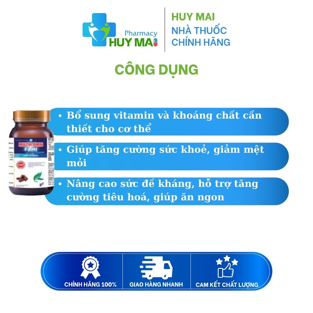 Viên Uống Bổ Sung Vitamin Tăng Cường Đề Kháng Multivitamin Fami Hộp 30 Viên 2 Viên Uống Bổ Sung Vitamin Tăng Cường Đề Kháng Multivitamin Fami Hộp 30 Viên (3)