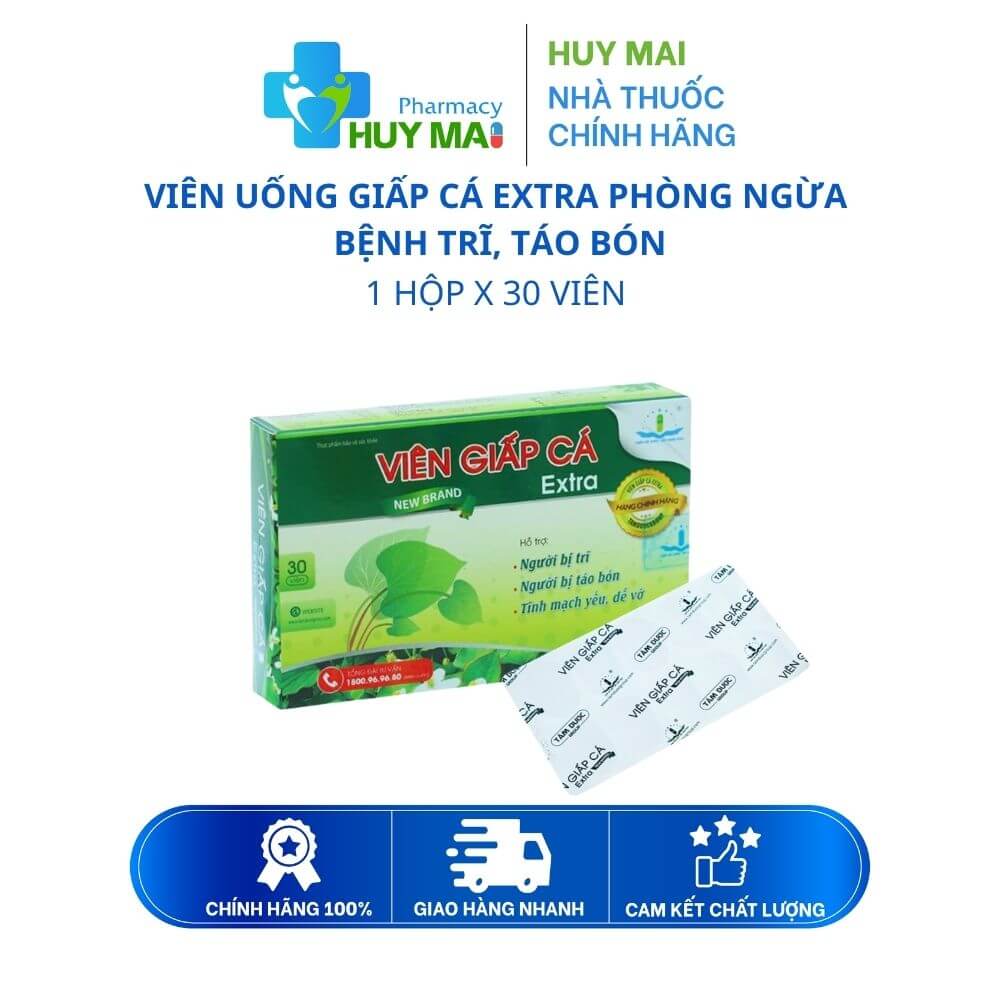 Viên uống Giấp Cá Extra phòng ngừa bệnh trĩ, táo bón 1 Viên uống Giấp Cá Extra phòng ngừa bệnh trĩ, táo bón
