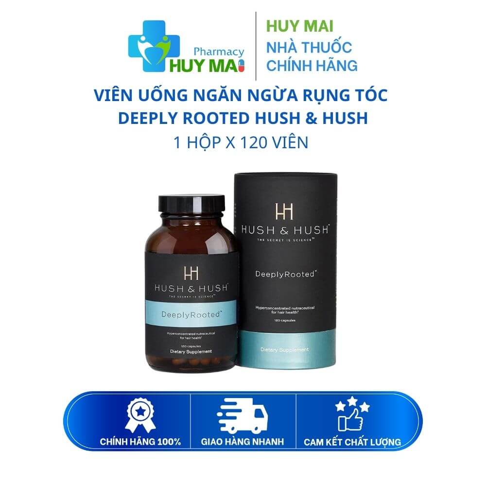 Viên uống ngăn ngừa rụng tóc Deeply Rooted Hush & Hush Hộp 120 Viên 1 Viên uống ngăn ngừa rụng tóc Deeply Rooted Hush & Hush