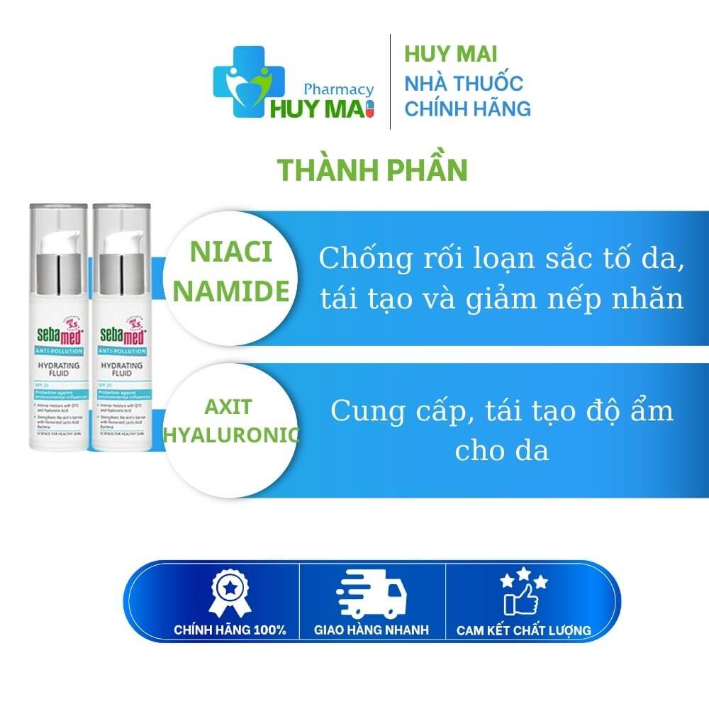 Sebamed Sữa dưỡng cấp ẩm bảo vệ da SPF20 pH5.5 chai 30ml 2 thành phần sữa dưỡng ẩm bảo vệ da sebamed