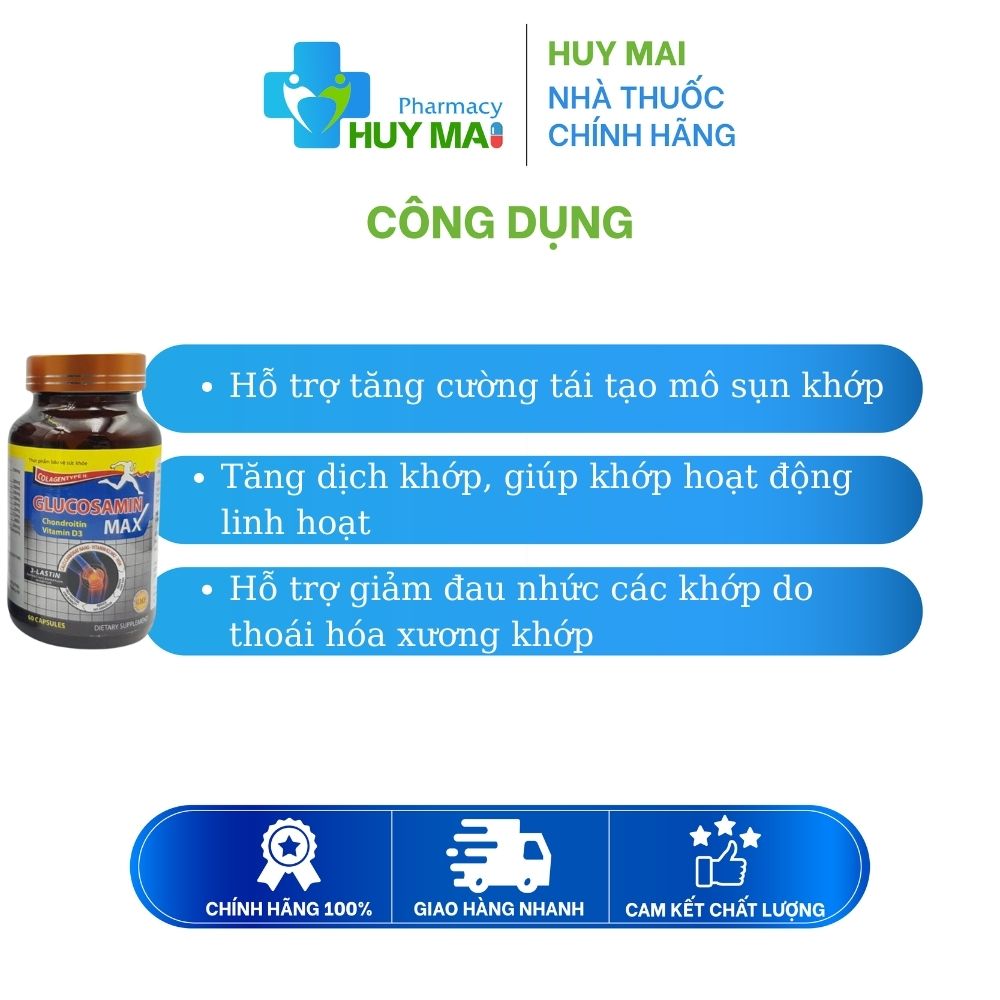 Glucosamin Max USA Viên uống hỗ trợ tái tạo sụn khớp Chai 60 Viên 3 Glucosamin Max USA Viên uống hỗ trợ tái tạo sụn khớp (2)