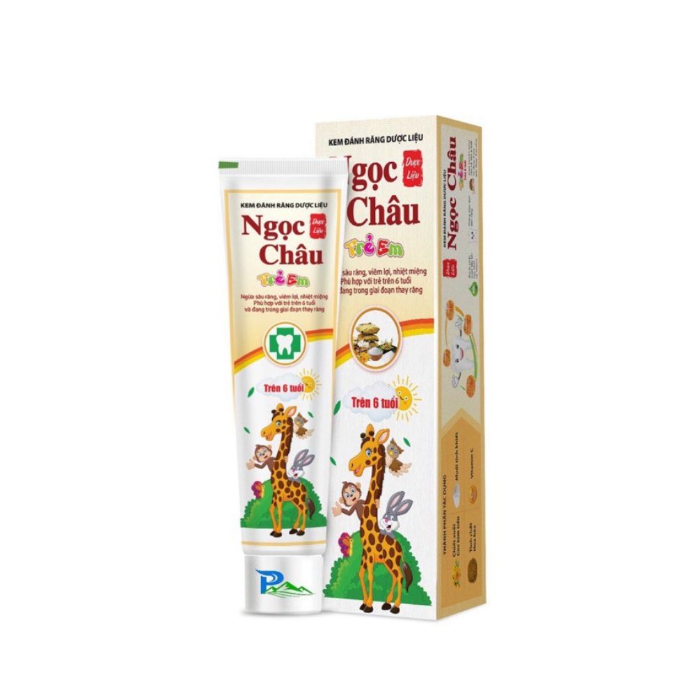 Kem Đánh Răng Dược Liệu Ngọc Châu Trẻ Em Ngừa Sâu Răng Tuýp 70g 1 kem đánh răng dược liệu ngọc châu trẻ em