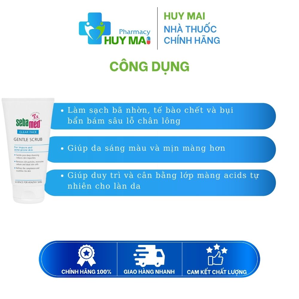 Kem tẩy tế bào chết Sebamed Clear Face Gentle Scrub Tuýp 10ml 3 Kem tẩy tế bào chết Sebamed Clear Face Gentle Scrub (2)