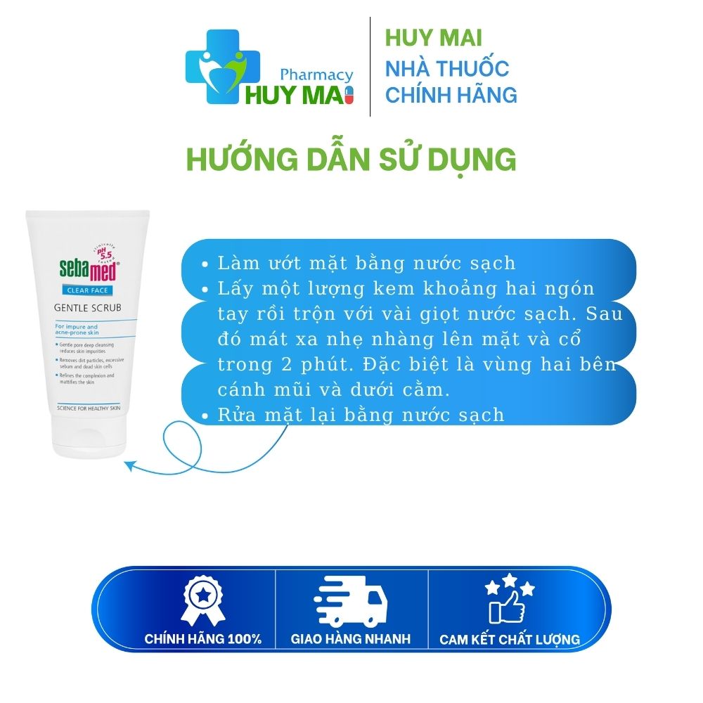 Kem tẩy tế bào chết Sebamed Clear Face Gentle Scrub Tuýp 10ml 2 Kem tẩy tế bào chết Sebamed Clear Face Gentle Scrub (3)