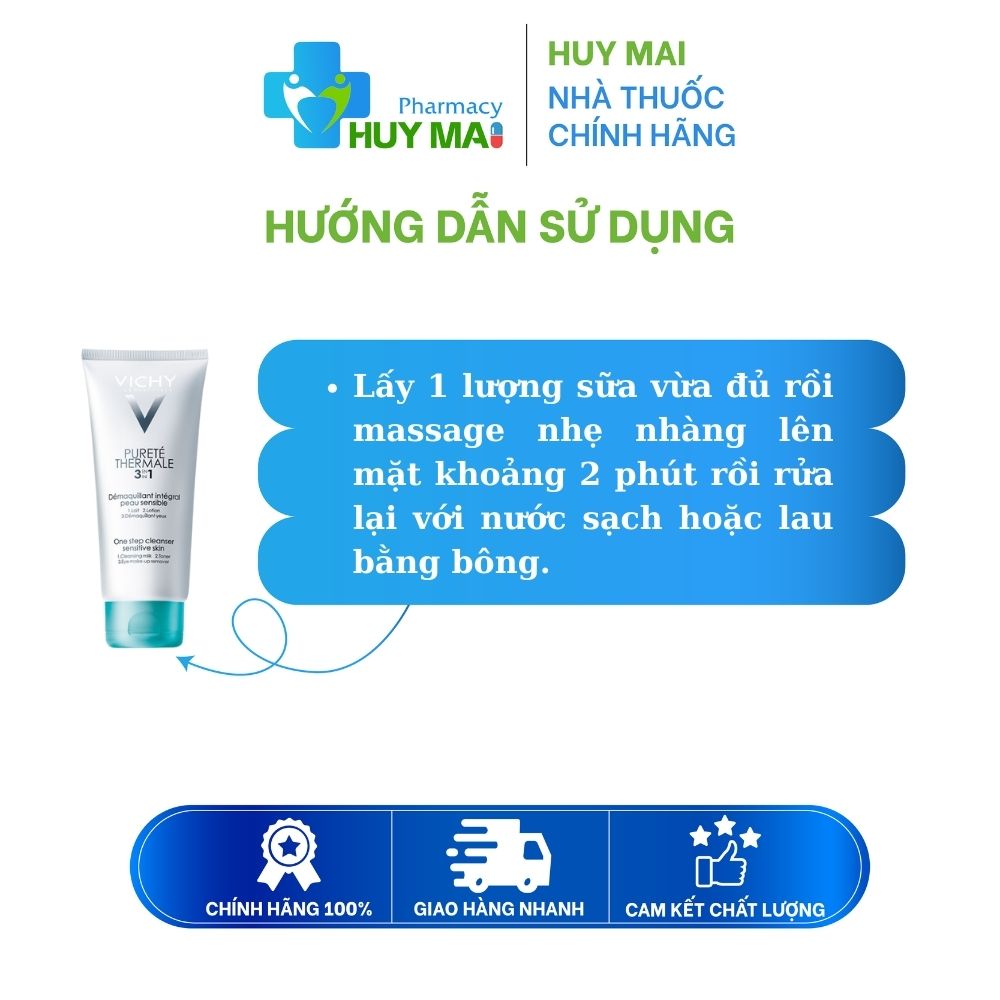Sữa Rửa Mặt Tẩy Trang 3 Tác Động Vichy Purete Thermale One Step Cleanser Tuýp 200ml 2 Sữa Rửa Mặt Tẩy Trang 3 Tác Động Vichy Purete Thermale One Step Cleanser Tuýp 200ml - Ảnh 2