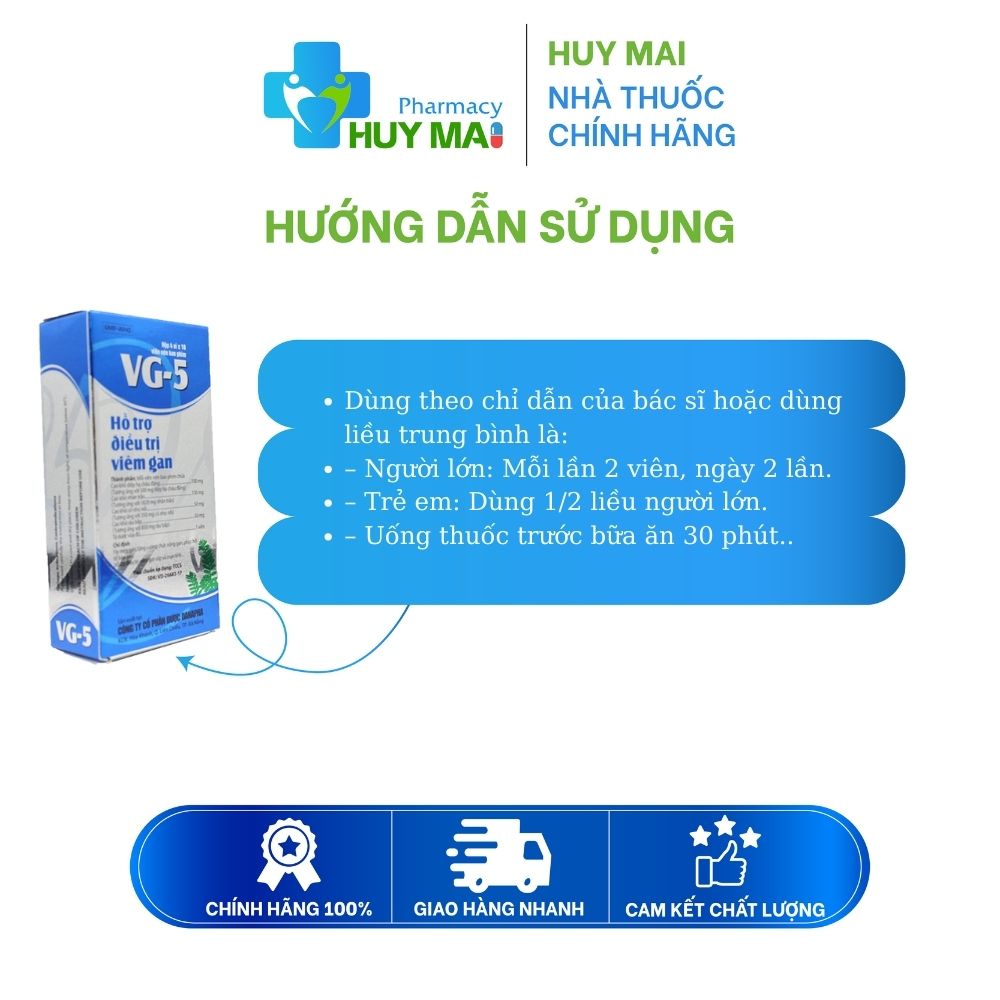 Danapha VG-5 Hỗ trợ điều trị viêm gan (Hộp 4 vĩ x 10 viên) 2 Viên uống hỗ trợ điều trị viêm gan VG-5 (3)