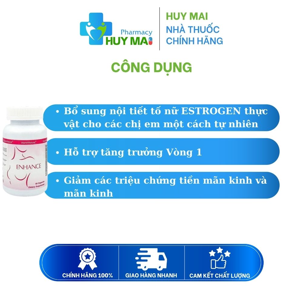Vitamin Natural Enhance Viên uống nở ngực hộp 60 viên 2 Vitamin Natural Enhance Viên uống nở ngực Hộp 60 viên (3)