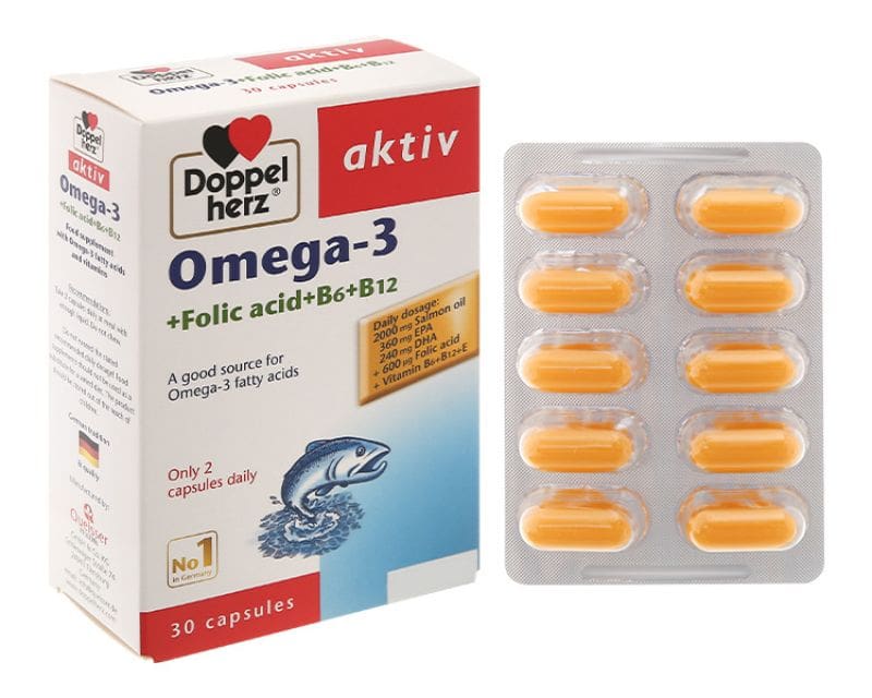 Thuốc bổ mắt DoppelHerz Omega 3 + Folic acid + B6 + B12