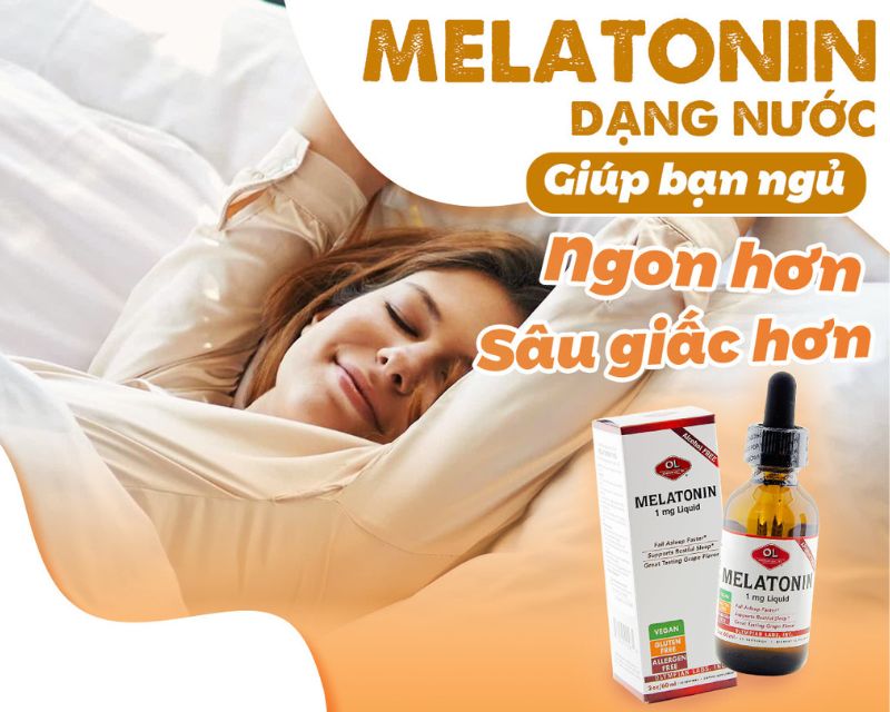 Thực Phẩm Chức Năng Trị Mất Ngủ & Những Điều Bạn Nên Biết 5 Dung dịch hỗ trợ ngủ ngon OLYMPIAN LABS MELATONIN 1MG