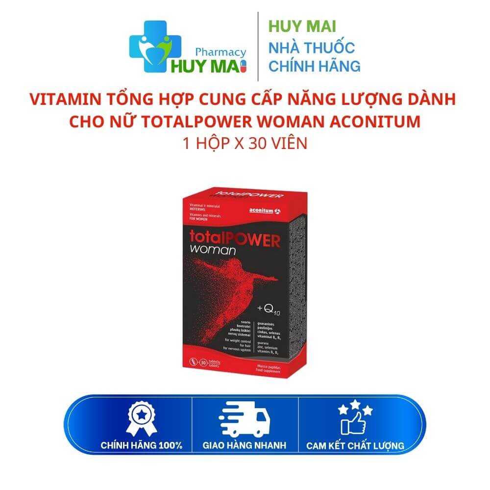 Vitamin Tổng Hợp Totalpower Woman Aconitum Cung Cấp Năng Lượng Dành Cho Nữ Hộp 30 Viên 1 vitamin tổng hợp cho nữ totalpower women