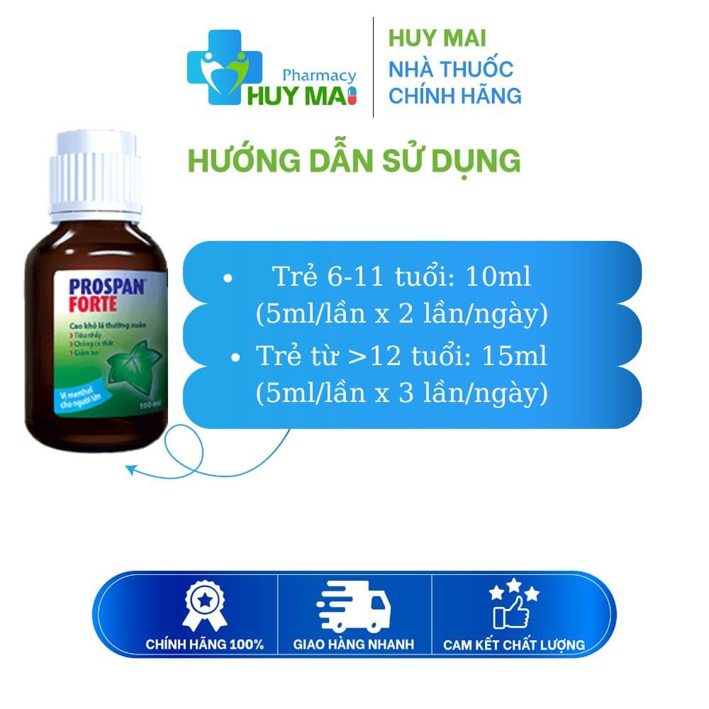 Siro Ho Prospan Forte Hỗ Trợ Giảm Ho, Long Đờm, Điều Trị Viêm Phế Quản Cho Người Lớn Chai 100ml 3 cách dùng siro ho prospan forte có tốt không
