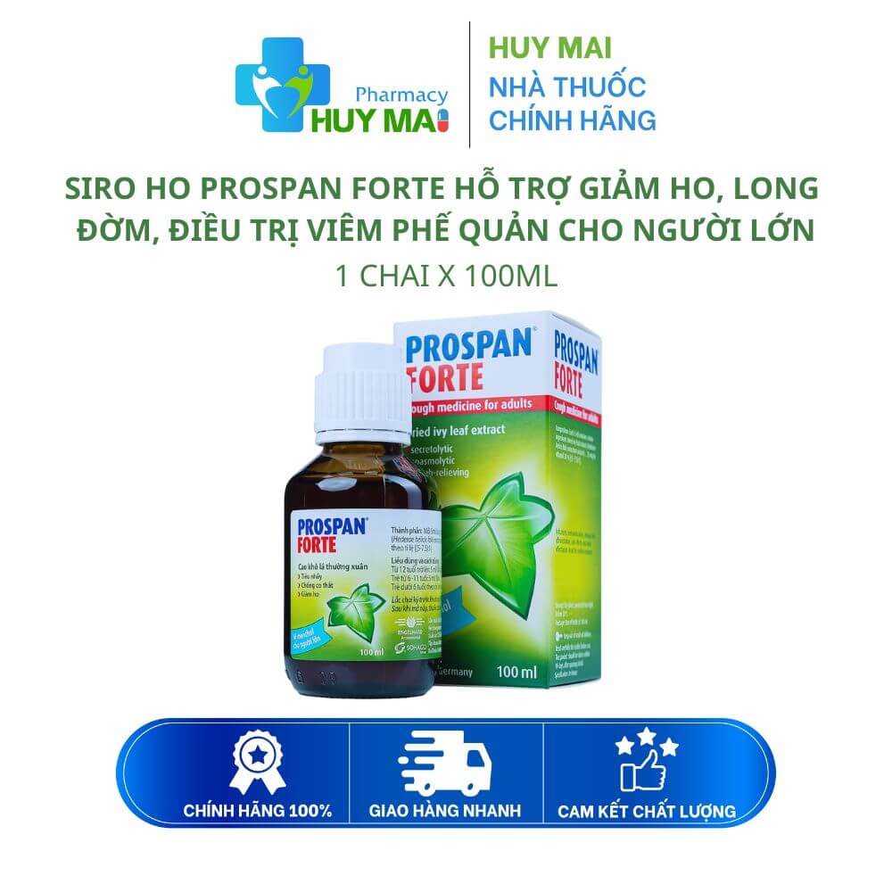 Siro Ho Prospan Forte Hỗ Trợ Giảm Ho, Long Đờm, Điều Trị Viêm Phế Quản Cho Người Lớn Chai 100ml 1 siro ho prospan forte có tốt không