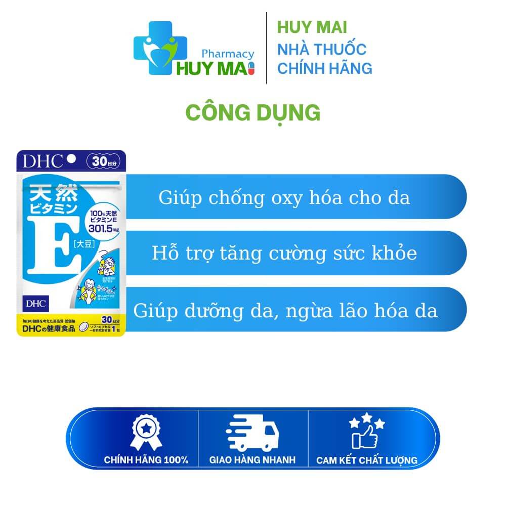 Viên Uống DHC Natural Vitamin E (Soybean) Hỗ Trợ Chống Oxy Hóa, Làm Đẹp Da Túi 30 Viên 2 Dùng vitamin E DHC như nào để có hiệu quả tối ưu