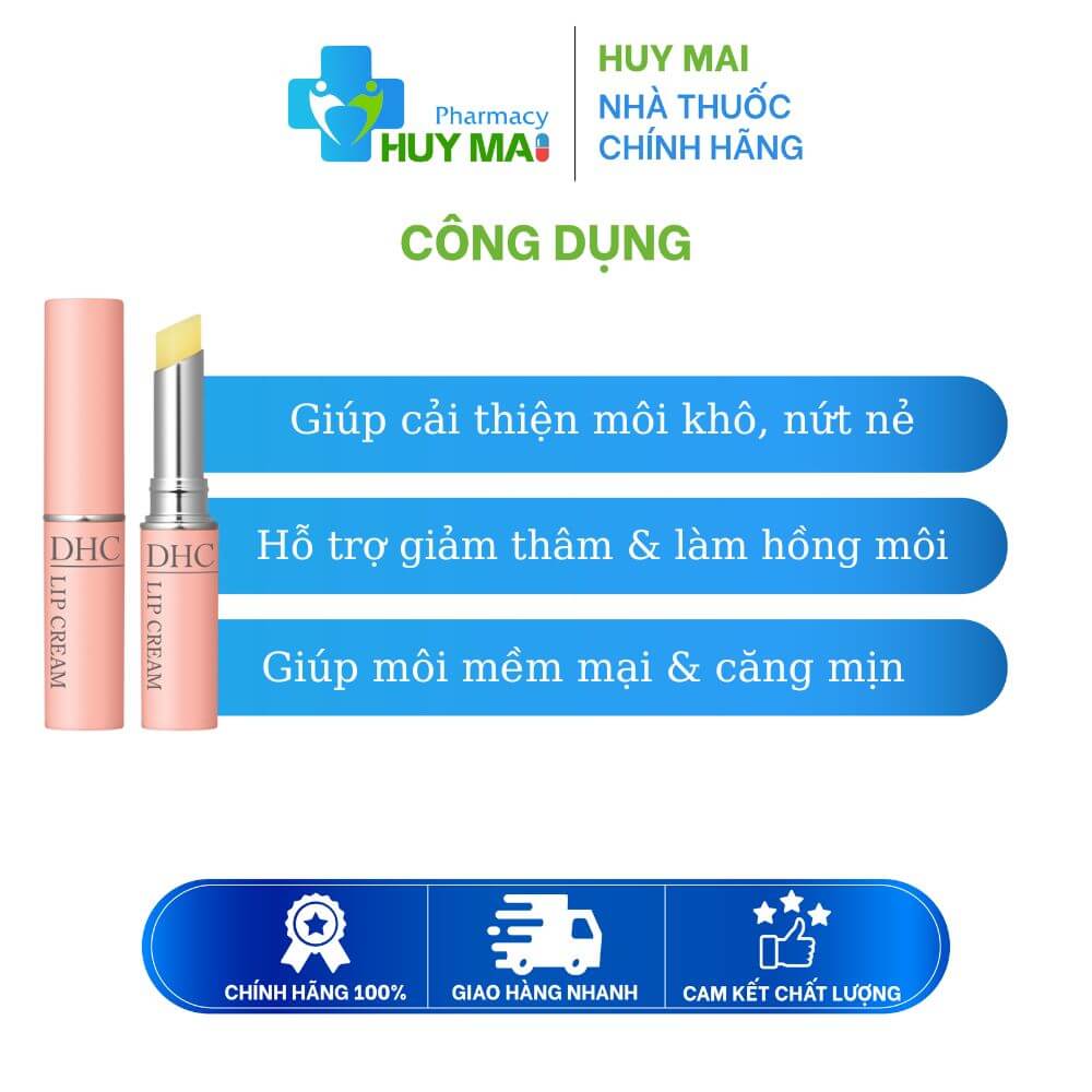 Son Dưỡng Không Màu DHC Lip Cream Dưỡng Ẩm Và Làm Mềm Môi Tuýp 1,5g 2 Son dưỡng DHC có tốt không