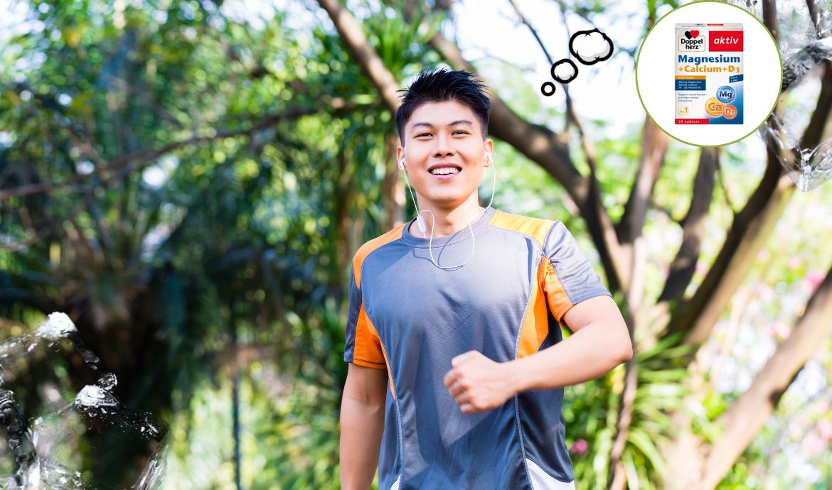 Hỗ trợ cơn đau mõi với Magnesium + Calcium + D3 của Doppelherz